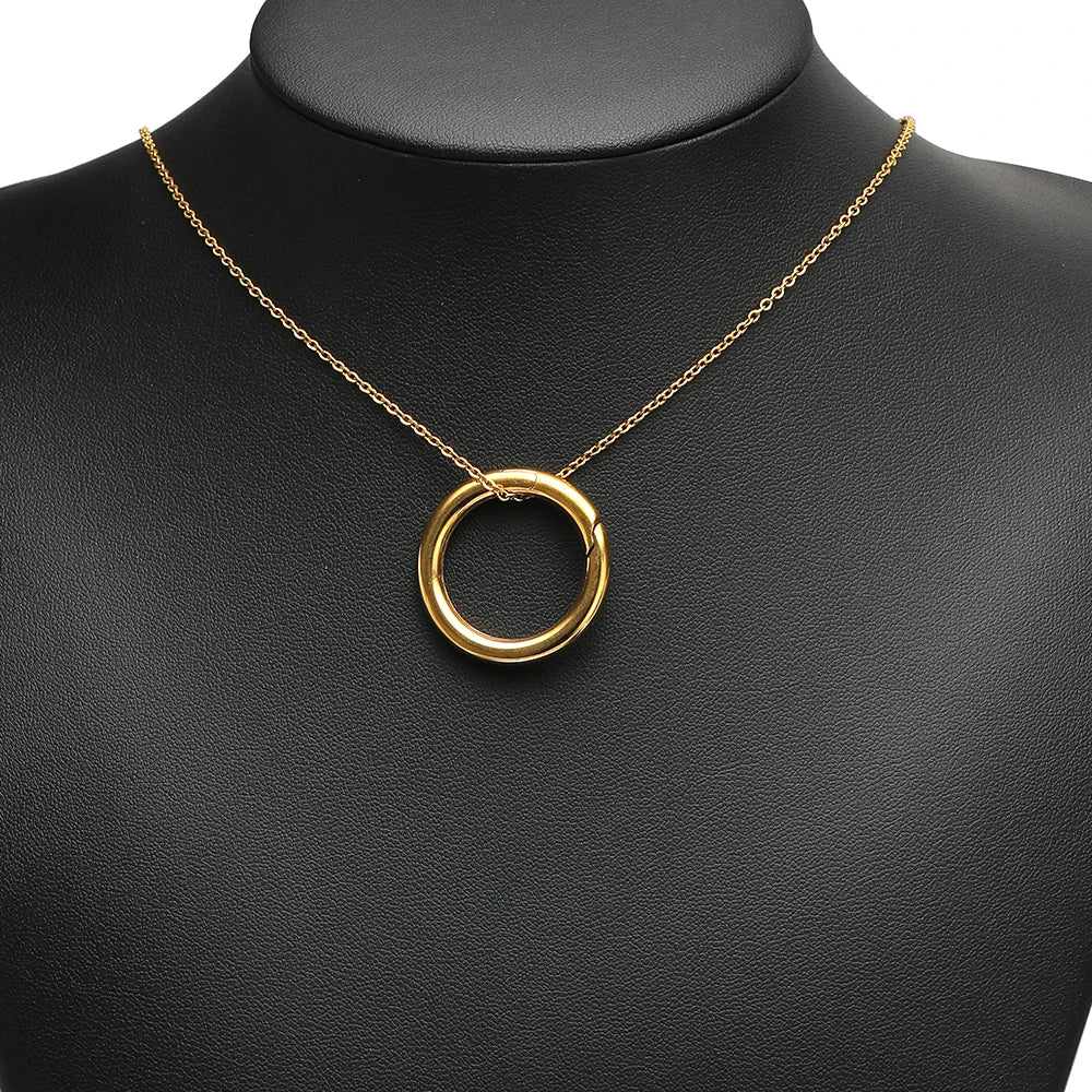 2Pcs/Lot Round Spring Clasps Stainless Steel Gold Plated Keyrings Buckles Connectors for DIY Jewelry Bag Hooks Making Components