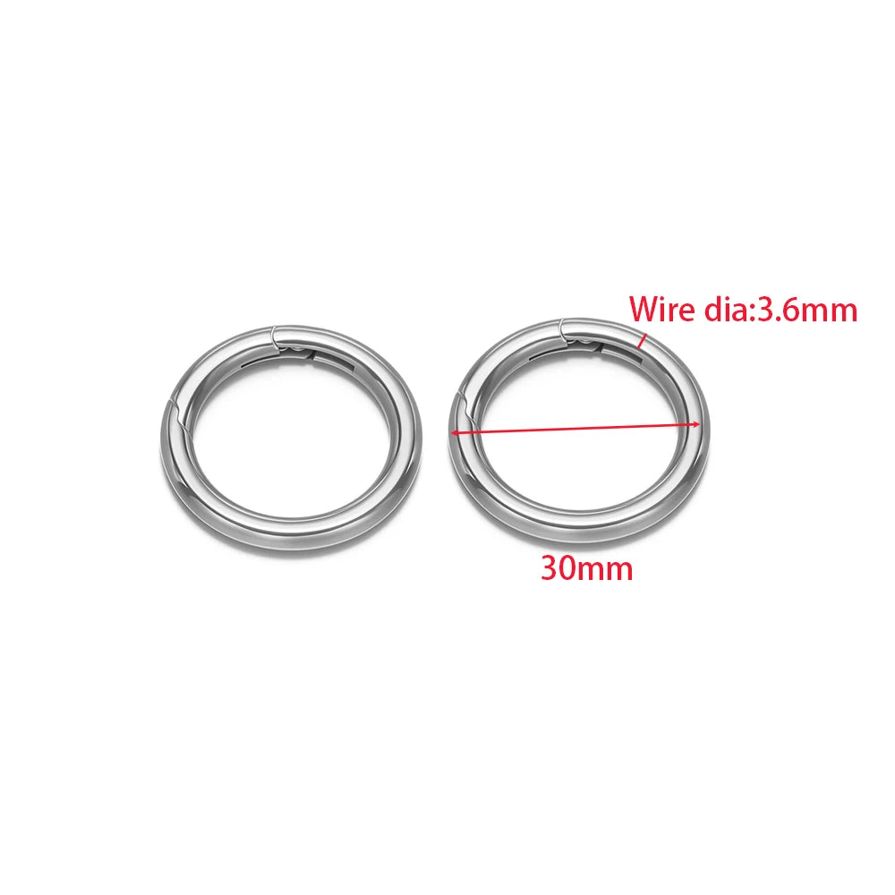 2Pcs/Lot Round Spring Clasps Stainless Steel Gold Plated Keyrings Buckles Connectors for DIY Jewelry Bag Hooks Making Components